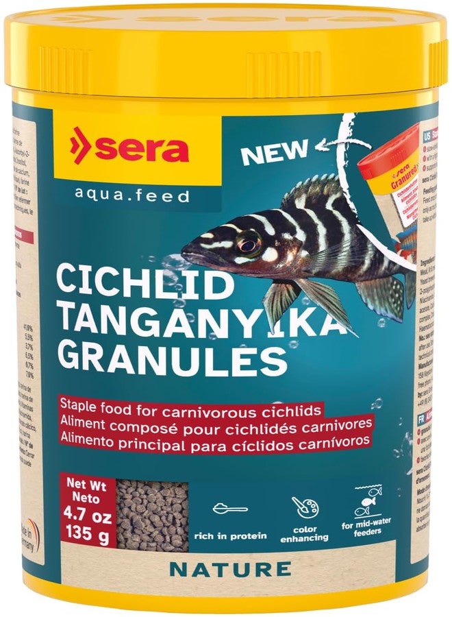 Sera Cichlid Tanganyika Granules 250 ml 4.7 oz (135 g) | Cichlid Fish Food for Carnivorous & Omnivorous African Cichlids | High-Protein Sinking Granules with Krill, Omega Fatty Acids - Image 1